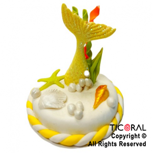 ADORNO MAQUETA COLA DE SIRENA CON PERLA A. PORCELANA FRIA x 1